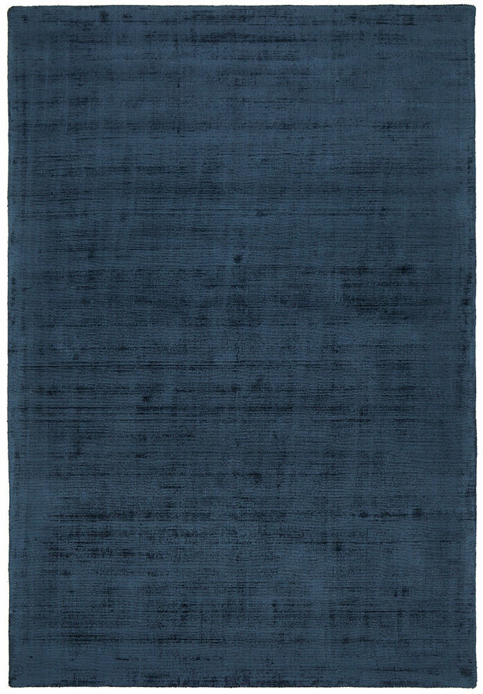 Rug Culture Bliss Large Hand Loomed Viscose Rug 280x190cm - Denim Blue - Cotton Backing - BLSDENIM280X190