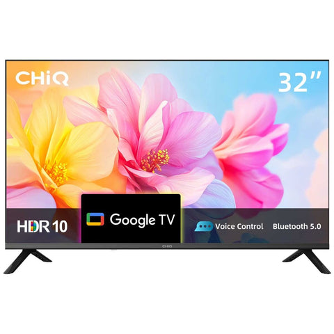 CHiQ 32 Inch HD Google TV - Chromecast Built-in, HDR10, 5.5 Star Energy Rating, Black - 32S510M