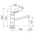 Dorf Chrome Lead Free Kip Sink Mixer - 52mm x 176mm x 193mm - Durable Design - SuperSaverAU - view 2