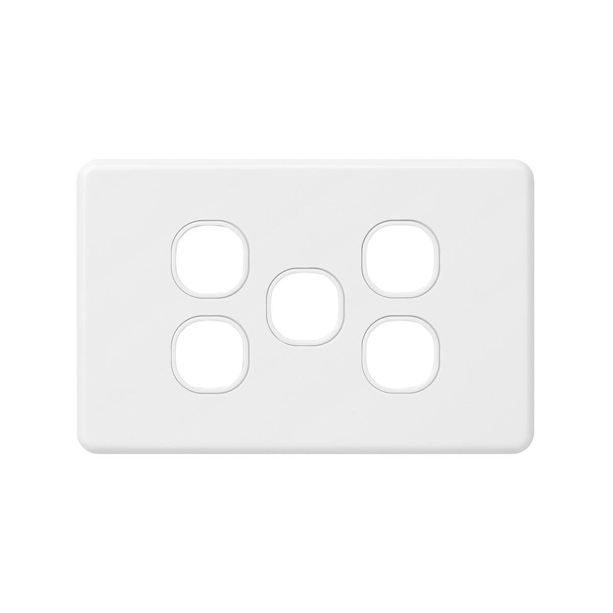 Deta X6 Five Gang Grid Plate - 77mm Polycarbonate - Modern Design - SuperSaverAU - view 1