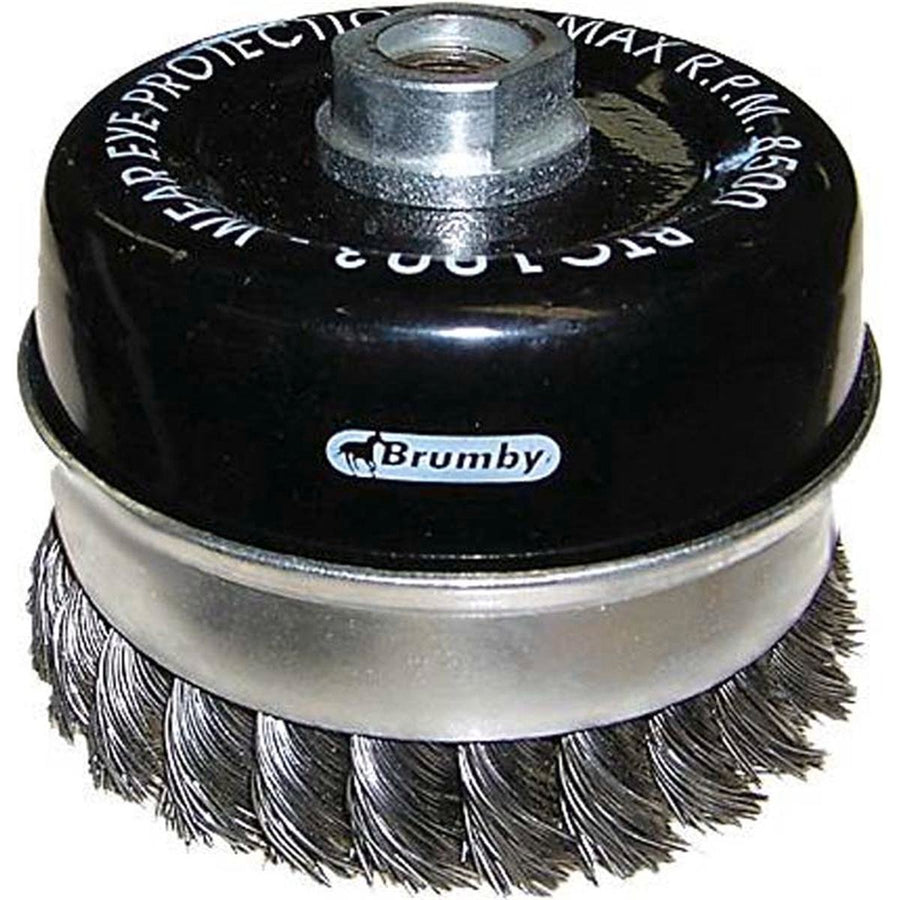 Josco 100mm Twistknot Cup Brush - Brass Coated Steel - Rust Removal - SuperSaverAU - view 1