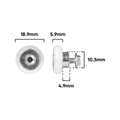 Rolltrak Acetal Roller - 19mm - Acetal - Shower Door Replacement - SuperSaverAU - view 2
