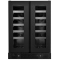 Artusi 36 bottle dual zone wine fridge - matte black, side by side doors, touch controls - AWC36BV