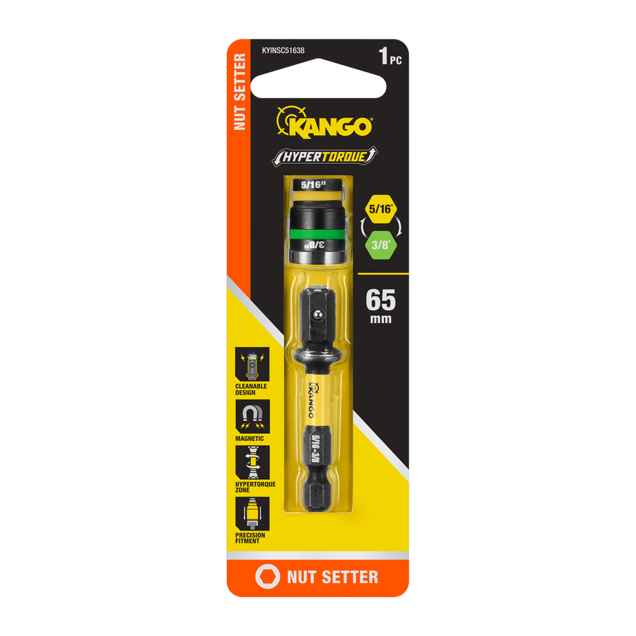 Kango Hypertorque Impact Magnetic Cleanable Nut Setter ⁵⁄₁₆” - ⅜” - SuperSaverAU - view 1