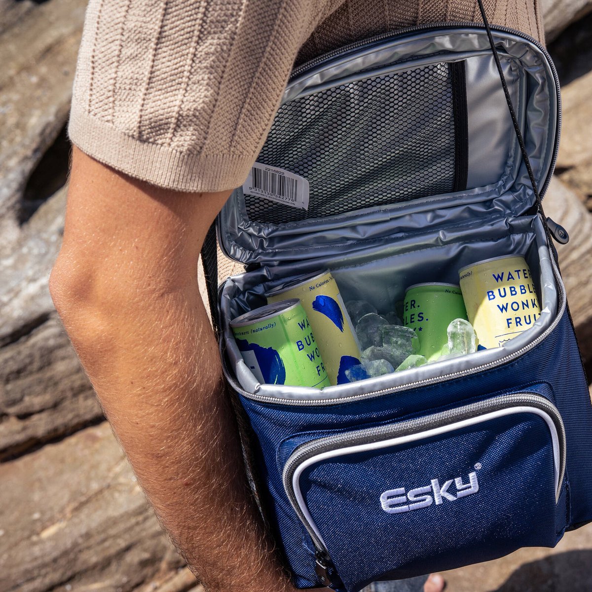 Esky 9 Can Soft Cooler Bag - 260mm x 220mm x 180mm - Blue - Leak-Proof Insulation - SuperSaverAU - view 4