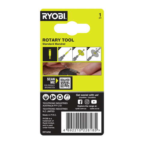 Ryobi Rotary Mandrel - 51mm x 21mm x 101mm - Secure Connection for Accessories - SuperSaverAU - view 2