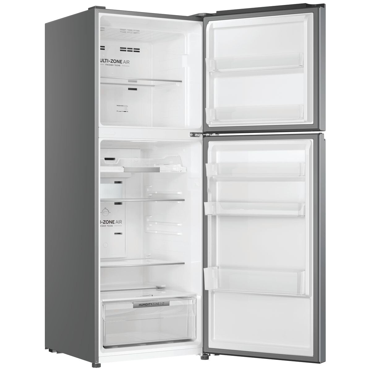 Haier 311L Top Mount Fridge - Satina Silver - Frost Free - Multi-Zone Air - 4.5 Star Rating - HRF330TS