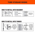 Everhang Black Steel Storage Tube Hook - Multi Pack