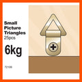 Everhang 6kg Brass Plated Steel Picture Hanging Triangle D-Ring - 25 Pack