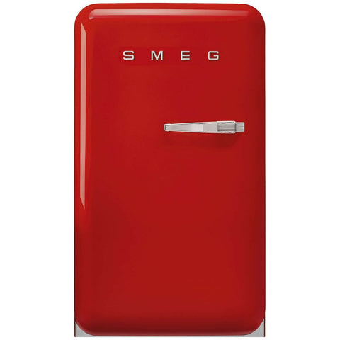 Smeg 50s Retro Style Happy 135L bar fridge - left hinge, red, 6 star energy rating - FAB10HLRD6