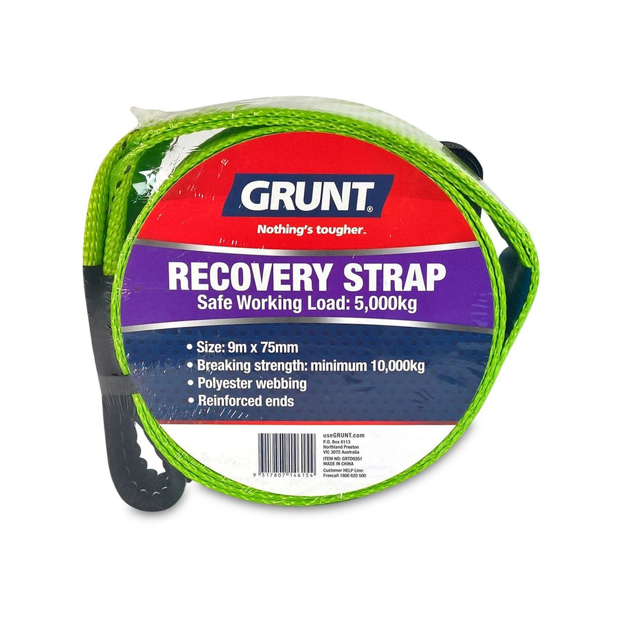 Grunt Recovery Strap - 75mm x 9m - Polyester - Towing Use - SuperSaverAU - view 1
