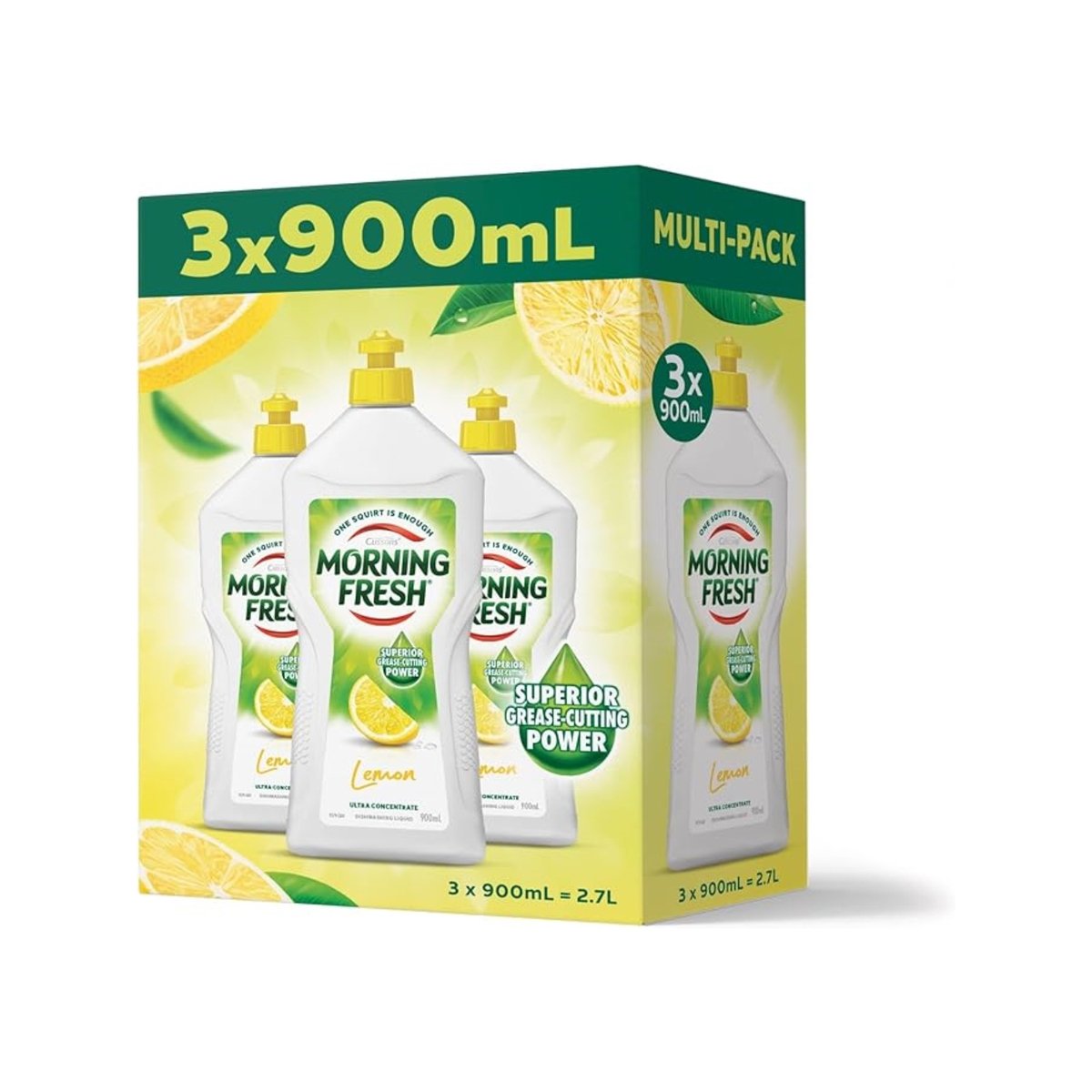 Morning Fresh Lemon Dishwashing Liquid 900ml 3 Pack - Superior Grease-Cutting - SuperSaverAU - view 3