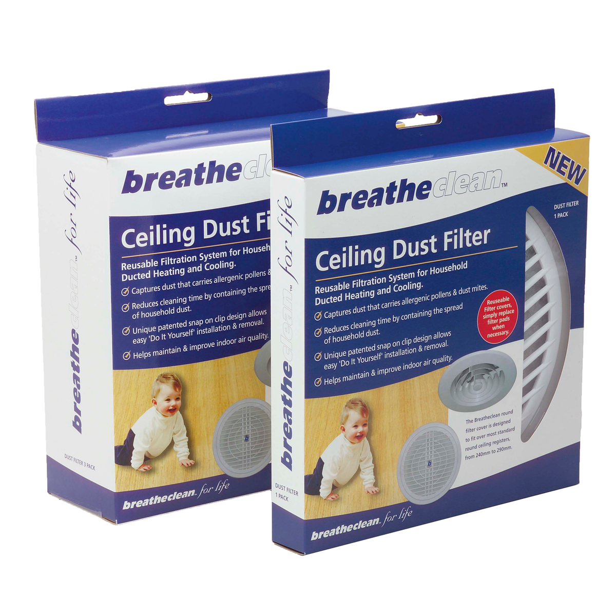 Breatheclean Round Ceiling Dust Filter - 240-290mm - Easy Installation - Air Quality - SuperSaverAU - view 1