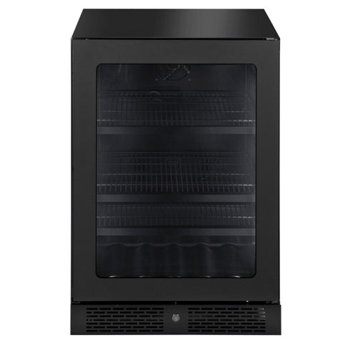 Artusi 146L beverage centre - black smoky glass door, frost free, holds 127 cans - ABC142BV
