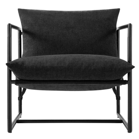 Zinus Aidan Sling Accent Chair - Black, Metal Frame, Seats One - AU-USHSL1-31B
