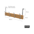 Mode 4 Over Door Hanger - Bamboo Board with 4 Chrome Hooks - 450mm x 70mm - SuperSaverAU - view 3