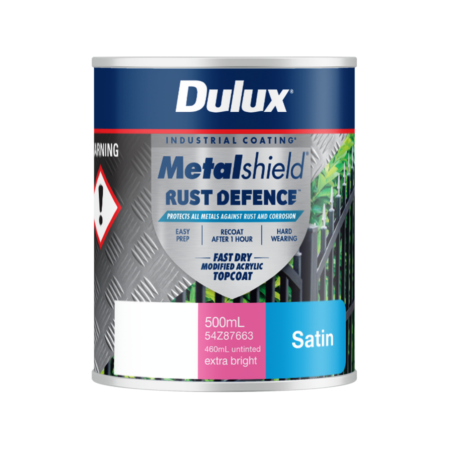 Dulux Metalshield Rust Defence - 500ml - Satin - Fast-Drying Protection - SuperSaverAU - view 1