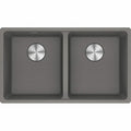 Franke Maris double bowl topmount sink with extension drainer - Stone Grey granite - MRG620-3535SGFPC