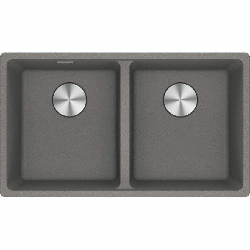 Franke Maris double bowl topmount sink with extension drainer - Stone Grey granite - MRG620-3535SGFPC