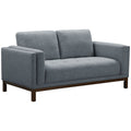 Ostro Furniture Freya 2 seater sofa - light grey textured fabric with rubberwood legs - 26001000
