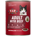 VIP Beef Flavour Adult Wet Cat Food - 12 Pack 400g - Australian Made - Taurine Enriched - SuperSaverAU - view 1