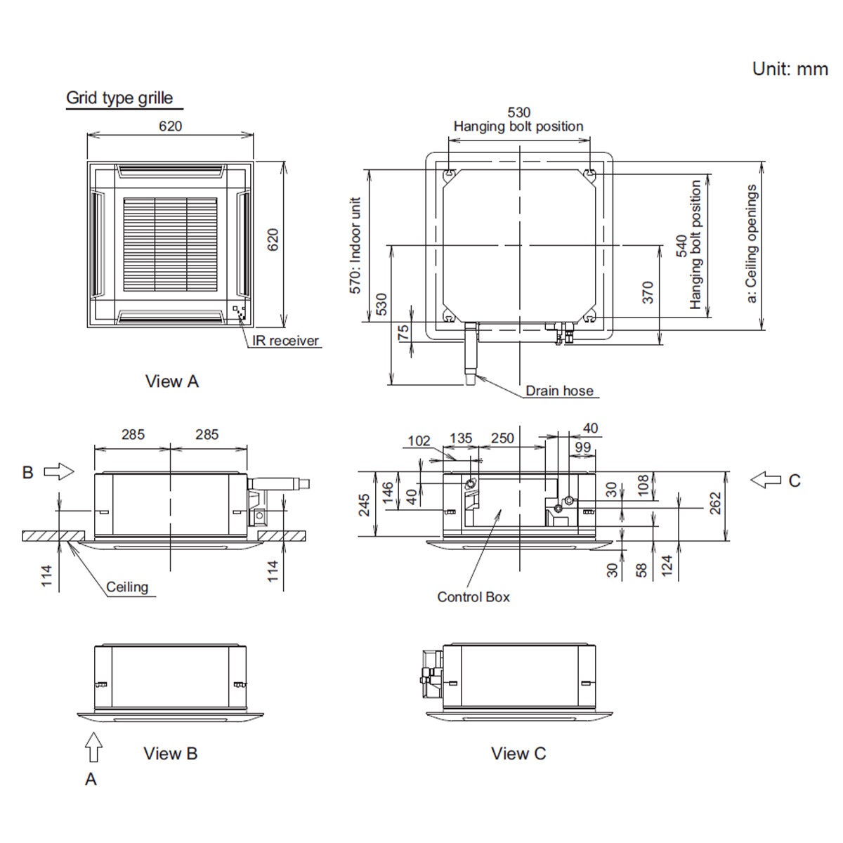 Fujitsu 5kW Reverse Cycle Cassette Air Conditioner - 6kW Heating, Inverter, Washable Panel - SET-AUTH18KVLA