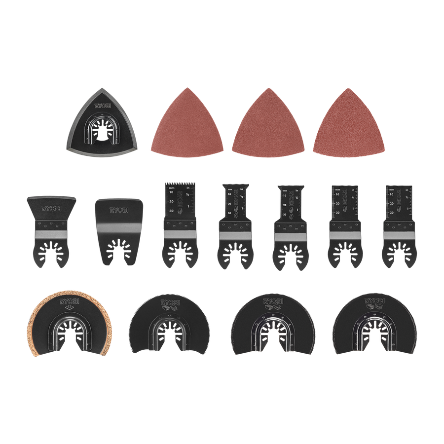 Ryobi 15 Piece Multi Tool Accessory Set Sanding Sheets and Blades RMTB152