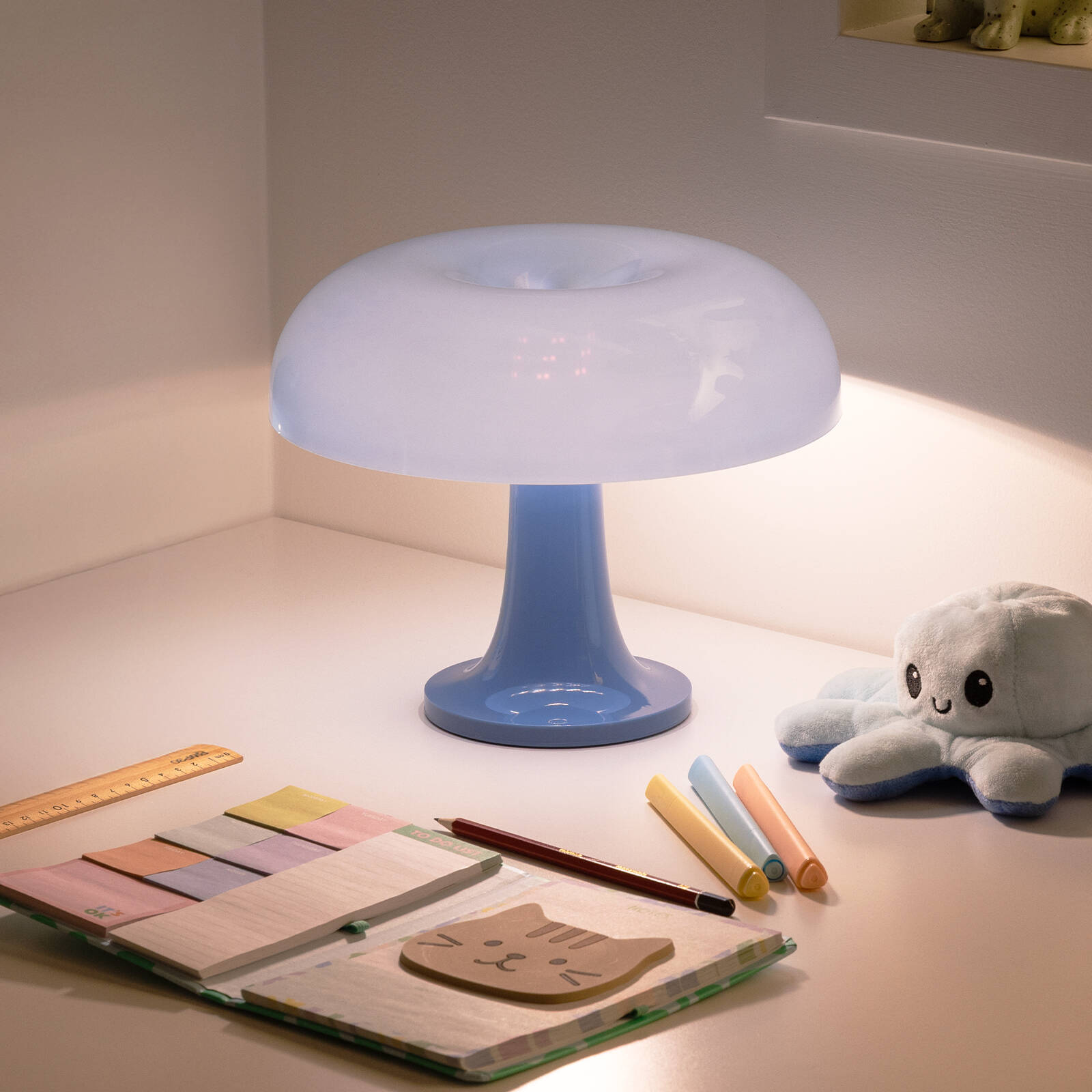 Astin Sinclair Dimmable Mushroom Table Lamp Blue 4W LED Indoor ATBL161BL