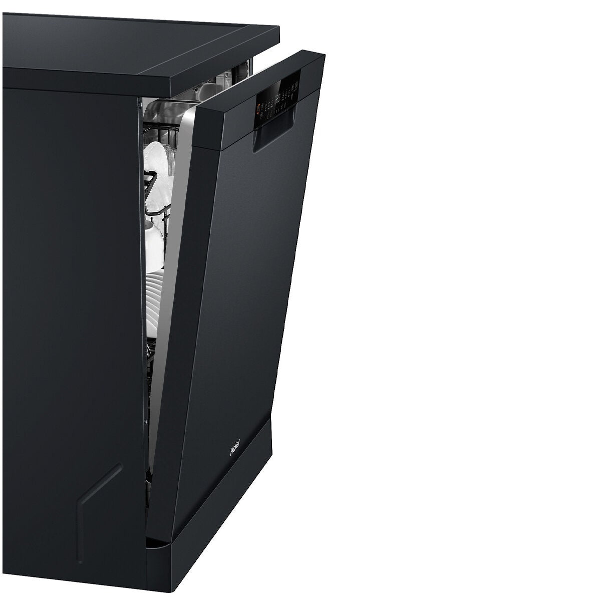 Haier 60cm Freestanding Dishwasher - 15 Place Settings - Black - Wi-Fi Control - ThermoDry - HDW15F2B1