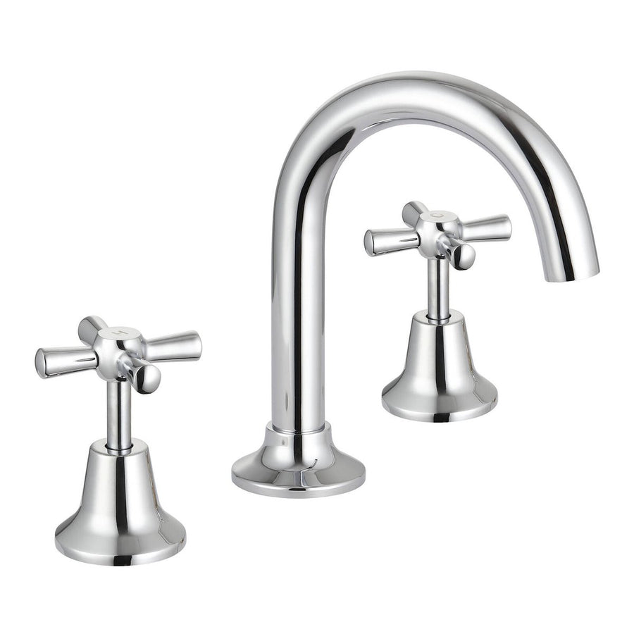 Mondella Chrome Cadenza Basin Set - 1/2 Turn - 1245mm x 170mm x 130mm - Water Efficient - SuperSaverAU - view 1