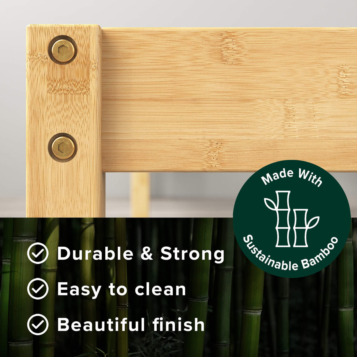 Zinus Moiz Single Bamboo Wooden Bed Base - 150kg Capacity, No Box Spring Needed - AU-FBMMB2ZC-12S