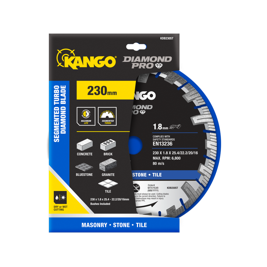 Kango Segmented Turbo Diamond Blade - 230mm - Diamond - Dry Cutting - SuperSaverAU - view 1