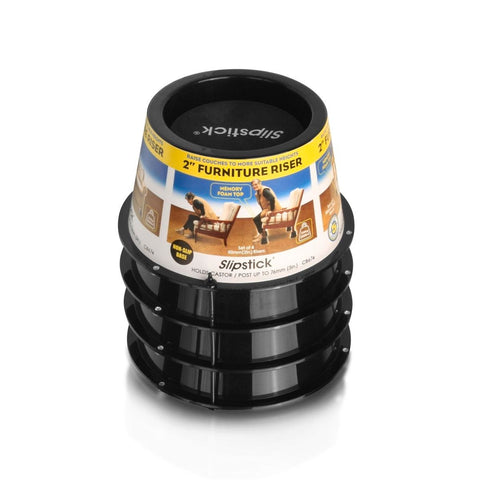 Slipstick 50mm Black Furniture Riser 4 Pack - Elevate Furniture - 227kg Capacity - SuperSaverAU - view 1