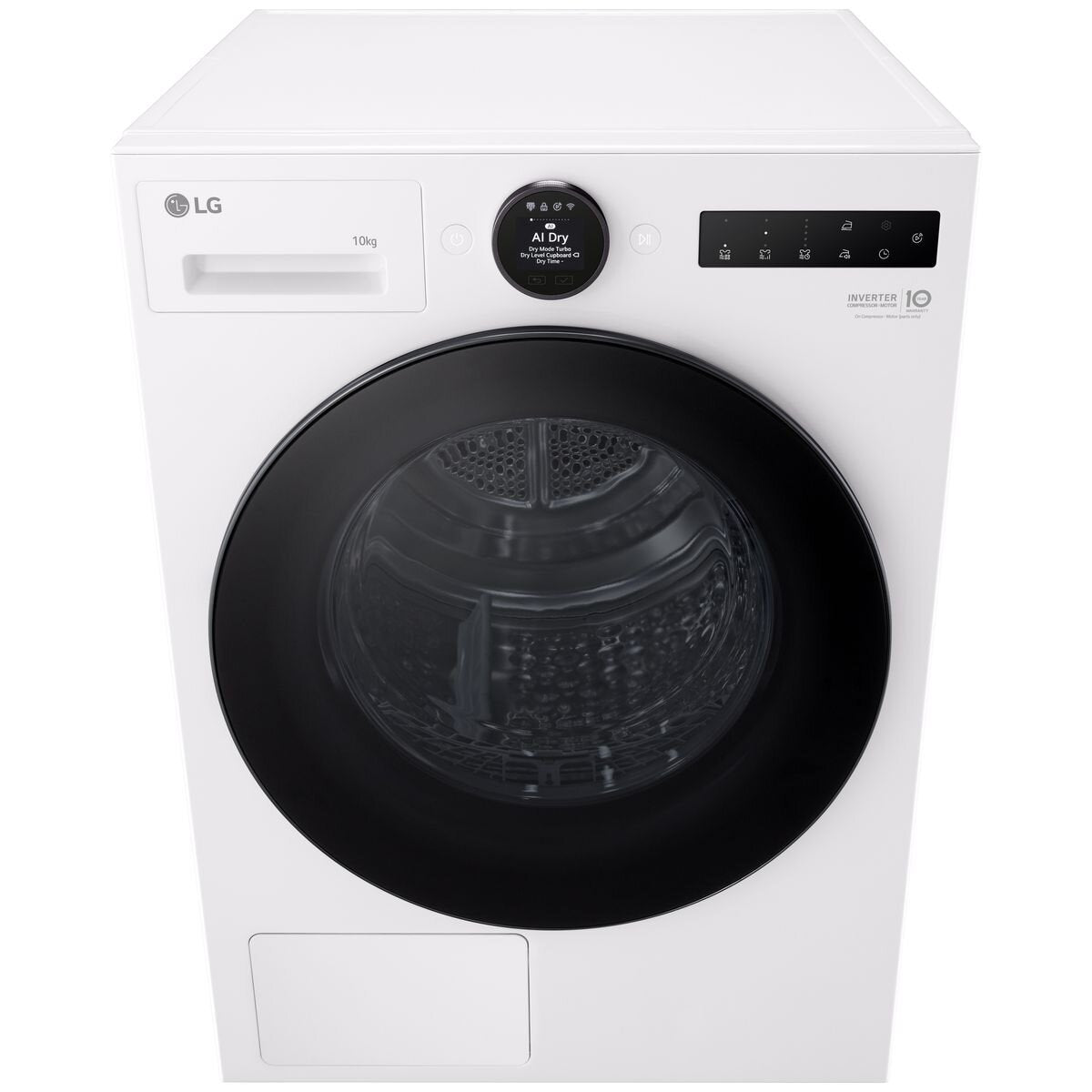 LG Series 9 10kg Heat Pump Dryer - White, 9 Star Energy Rating, Super Speed Drying - DXH9-10W