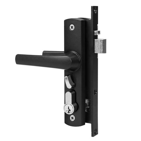Rolltrak Keyed Hinged Screen Door Lock Black Alloy Powder Coated