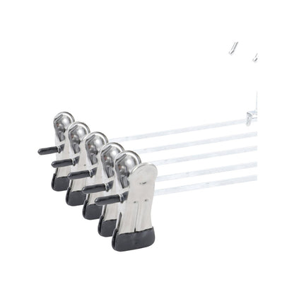 All Set Adjustable Metal Clothes Hangers 5 Pack - 35cm - Silver - Durable