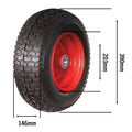 Sherlock 16in Wide Wheelbarrow Wheel, 16x6.50-8, Steel Rim, Pneumatic Rubber Tyre