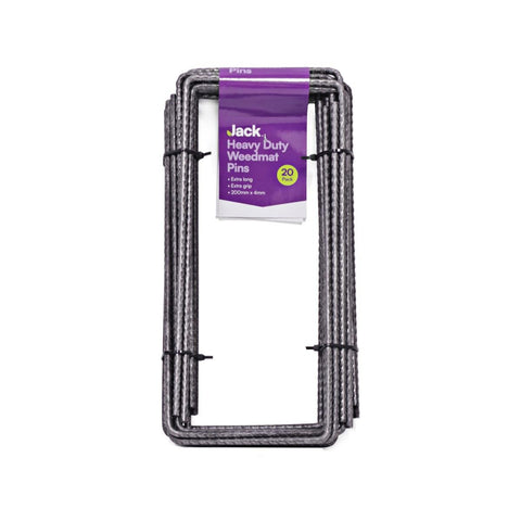 Jack Heavy Duty Weedmat Pins 20 Pack - 200 x 90 x 4mm - Galvanised Steel - SuperSaverAU - view 1