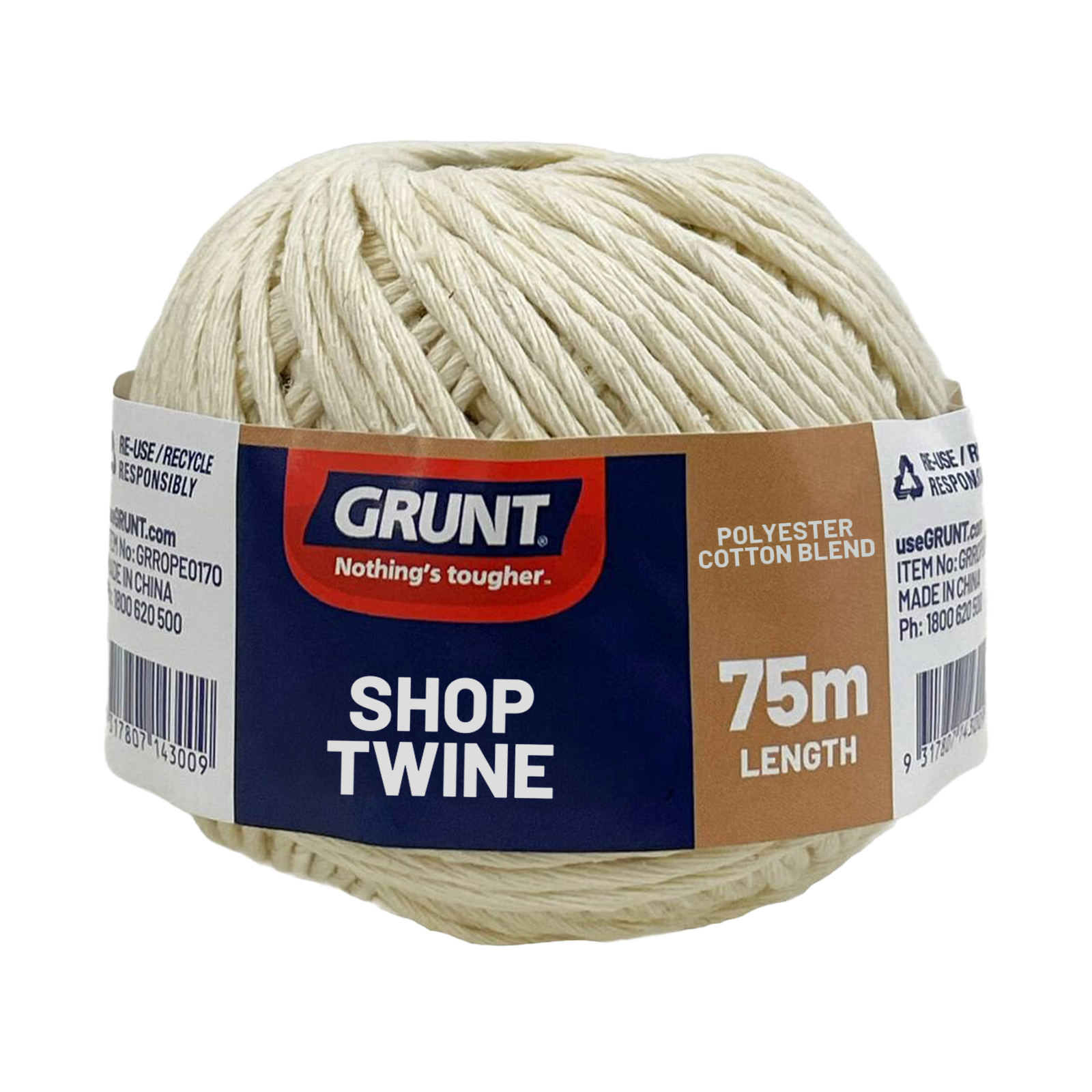 Grunt 75m Cotton Shop Twine, Natural Fibre, Weather Resistant