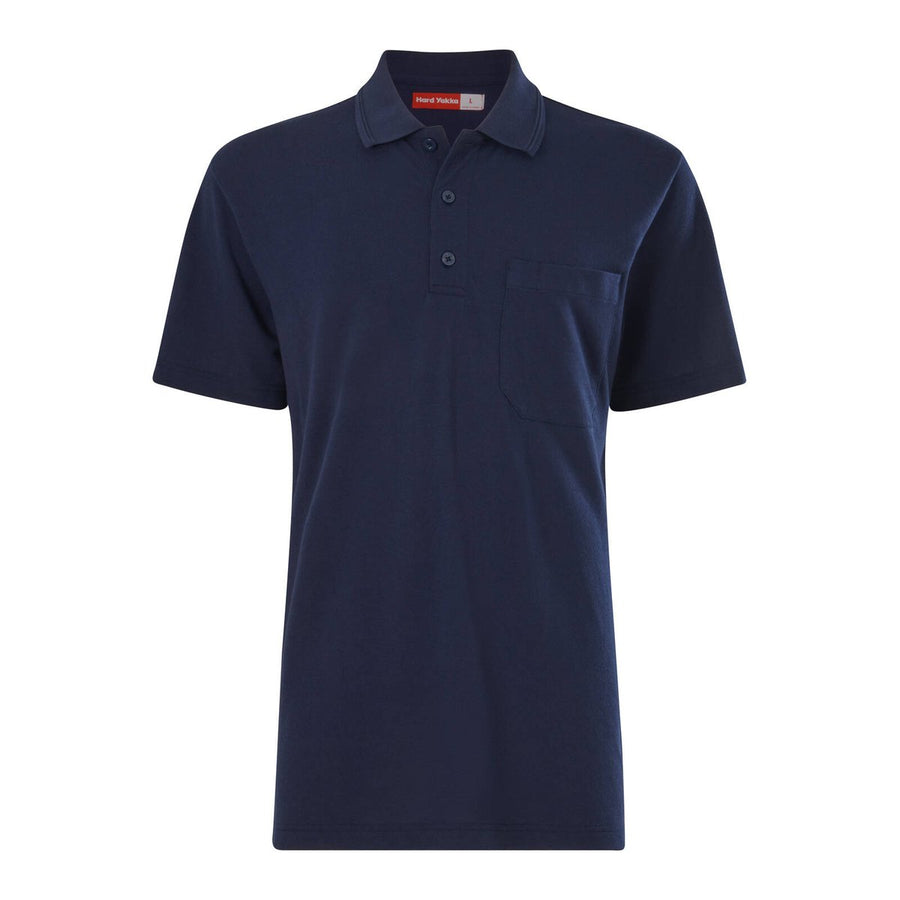 Hard Yakka Navy Short Sleeve Polo - Size L - Durable - Regular Fit - SuperSaverAU - view 1