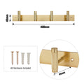 Adoored 4 Hook Brass Knurled Decorative Steel Hook Rack