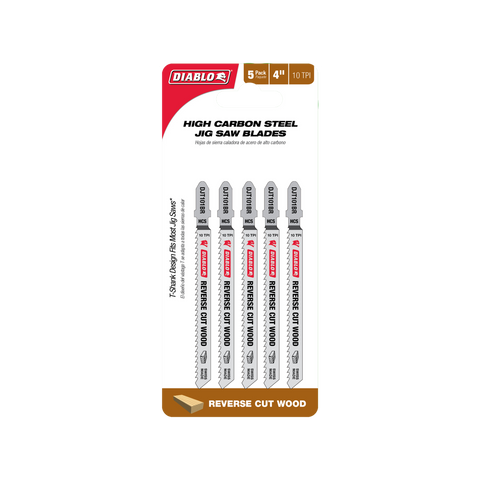 Diablo 100mm High Carbon Steel Jig Saw Blade - Reverse Cuts - 5 Pack - SuperSaverAU - view 1