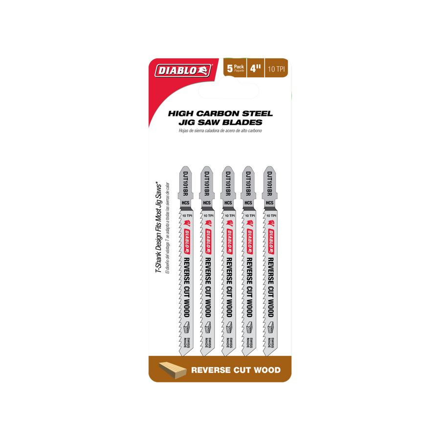 Diablo 100mm High Carbon Steel Jig Saw Blade - Reverse Cuts - 5 Pack - SuperSaverAU - view 1