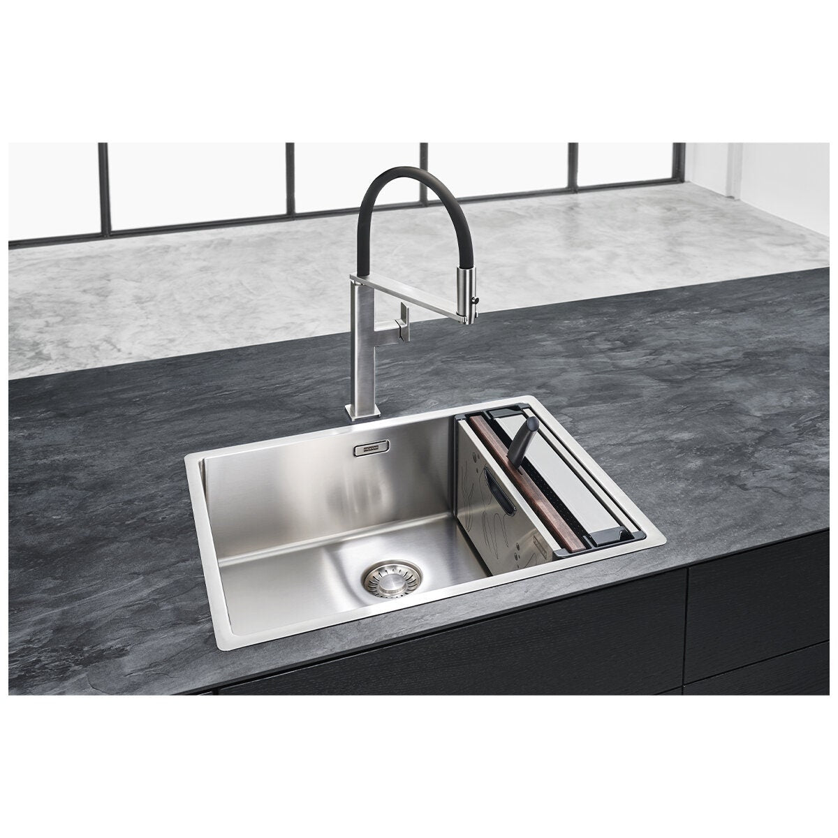 Franke Andy Chef accessory kit for Bolero sinks - Knife, chopping board, strainer bowl and case - AC946