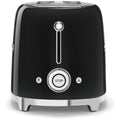 Smeg 50s Retro Style 2 Slice Toaster - Black, Six Browning Levels, Extra-Wide Slots - TSF01BLAU