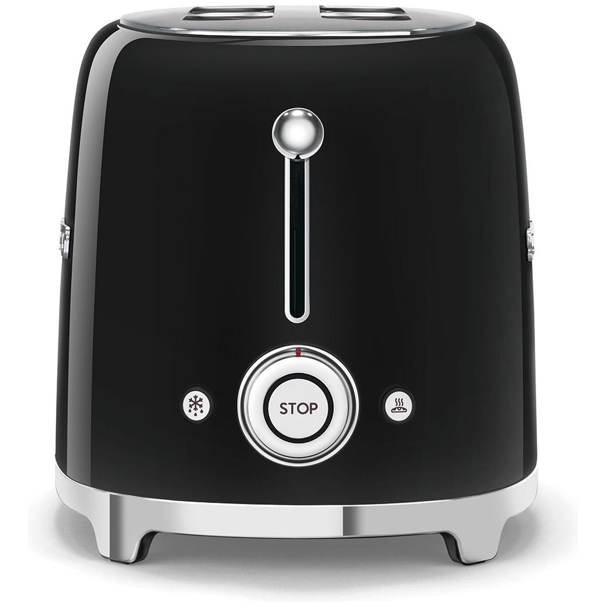 Smeg 50s Retro Style 2 Slice Toaster - Black, Six Browning Levels, Extra-Wide Slots - TSF01BLAU