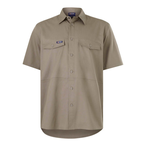 Citeco Short Sleeve Shirt Size L - Khaki - Lightweight Cotton - UPF 50+ - SuperSaverAU - view 1