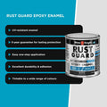 White Knight Rust Guard 250ml Black Gloss Epoxy Enamel Metal Paint