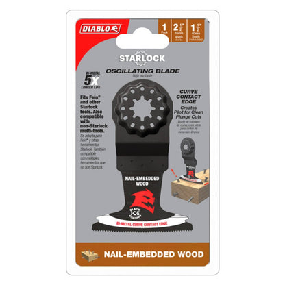 Diablo 60mm Starlock Bi-Metal Demo Demon OMT - Nail Embedded Wood - 10 Pack - Durable Cutting Blades