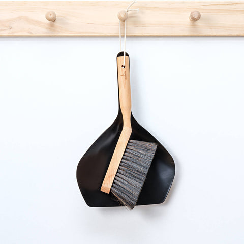 Scandia Fireside Ash Pan & Brush Set - Black